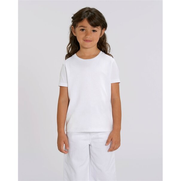 cdkn Basic witte kinder t shirt uit 100% biologisch katoen