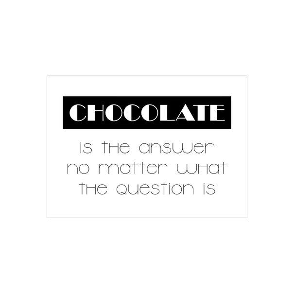 Made by e l l e n Postkaart - chocolate is the answer
