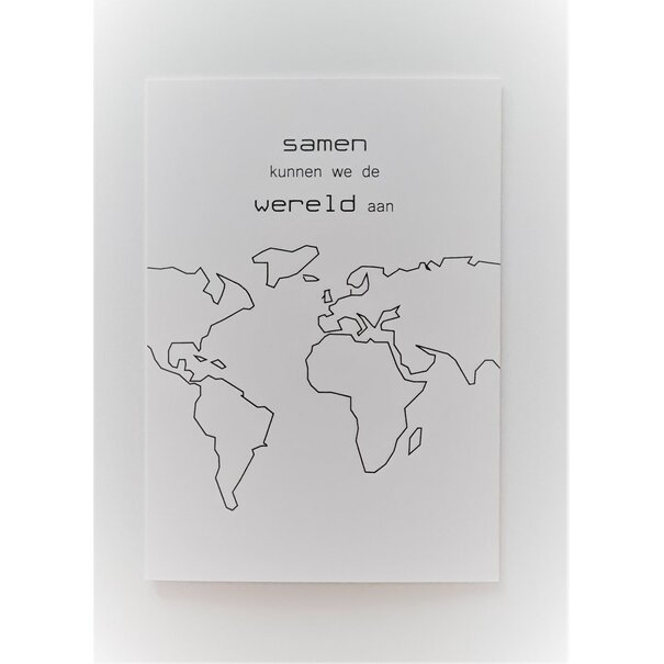 Kaart Wit 20 Enkel 'Samen kunnen we de wereld aan'