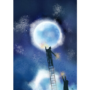 Artprint A4 Climb into the moon