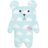 Hug cushion SLOTH the bear white clouds on pastel blue background
