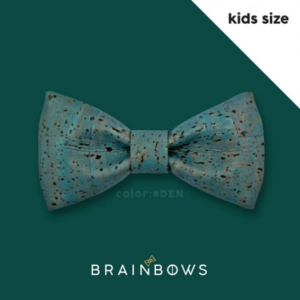 Brainbows Hipbow strik uit kurkleer denim blue