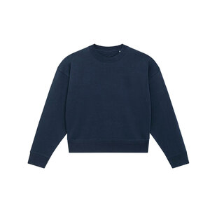 Korte sweater met ronde hals - marineblauw