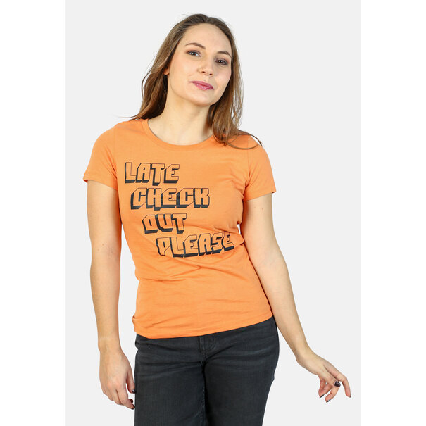 cdkn late check out - nauwsluitende t shirt mandarijn