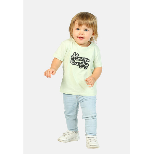cdkn Always hungry baby t'shirt - pastel groen