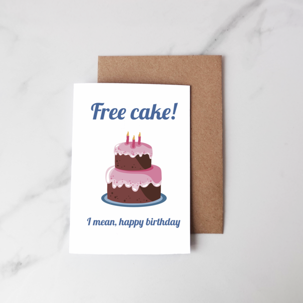 Deadpixel Wenskaart free cake