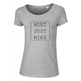 Moet Just Niks T-shirt Vrouw Kader Grijs