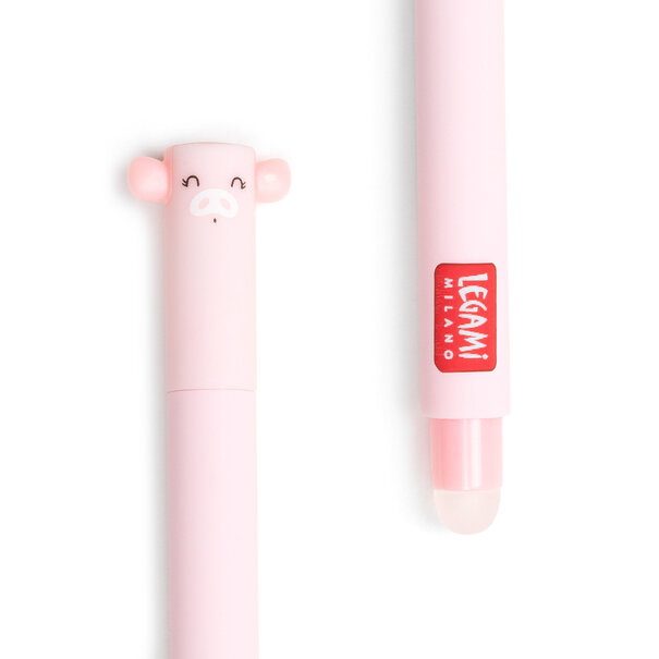 Legami uitwisbare pen - varken - roze inkt