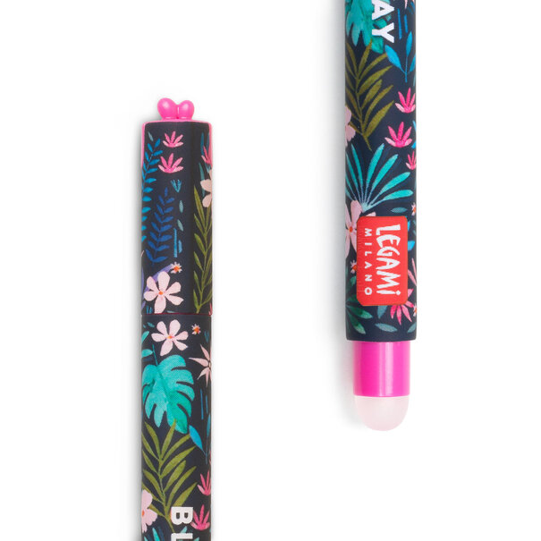 Legami uitwisbare pen - bloemen - turquoise inkt