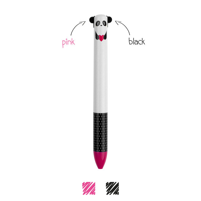 click & clack twee kleurige pen - panda