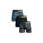 Men 3-Pack Boxer Shorts Print/Print/Solid Blue