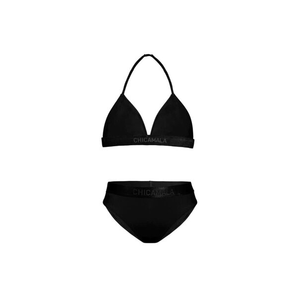 Muchachomalo Girls triangle bikini solid black