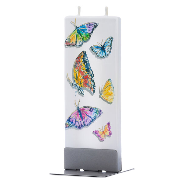 Flatyz Platte handgemaakte kaars - Rainbow Butterflies