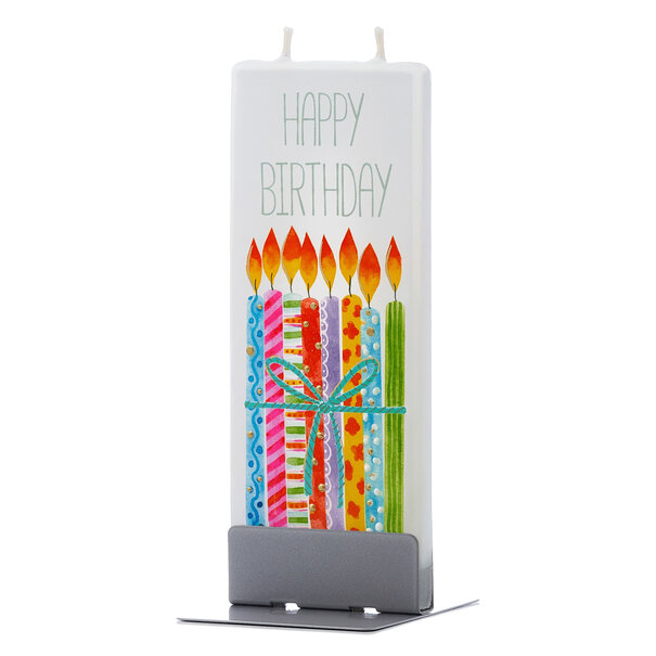 Flatyz Platte handgemaakte kaars - Happy Birthday kaarsen