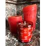 Rode 20' Glazen Handgemaakt Kaars Met Edelstenen / Rode Jaspis