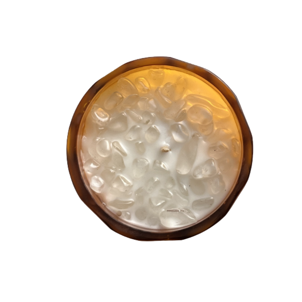 Muno Oranje 20' Glazen Handgemaakte Kaars Met Edelstenen / Helder Kristal