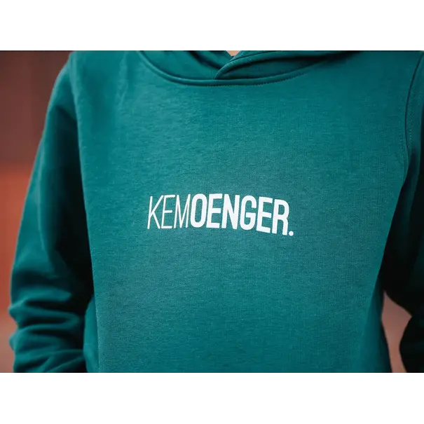 Kleir. KEMOENGER. Groene hoodie met opschrift voor kids.