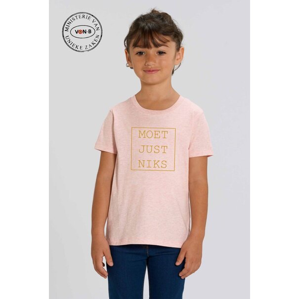 Ministerie van Unieke Zaken Moet Just Niks T-Shirt Kids Roze