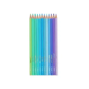 SET OF 12 COLOURING PENCILS - LIVE COLOURFULLY - CYAN