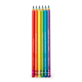 Set van 6 grafische regenboog potloden - gemaakt van gerecycleerd papier