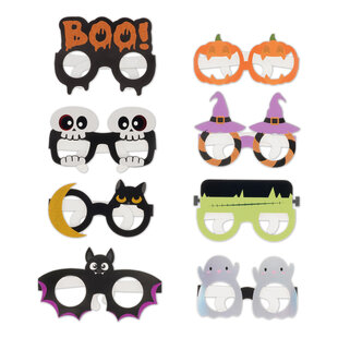 8 halloween papieren brilletjes