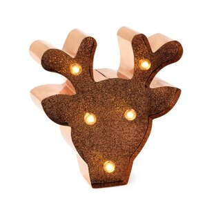 MINI LETTER LIGHT - CHRISTMAS REINDEER WITH GLITTERS