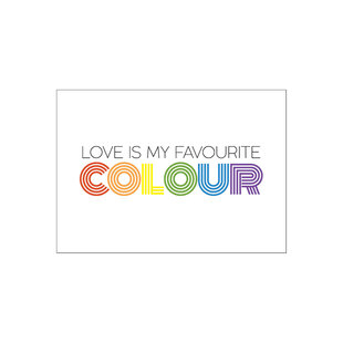 Postkaart met enveloppe  Love is my favourite colour