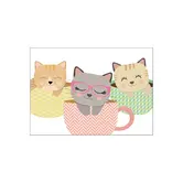 Postkaart met enveloppe  katten in kopjes