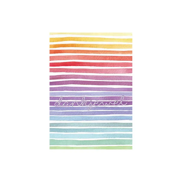 Made by e l l e n Postkaart met enveloppe  dankjewel regenboog