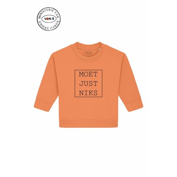 Ministerie van Unieke Zaken Moet just niks - sweater baby - Oranje