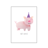 Postkaart met enveloppe  Party animal