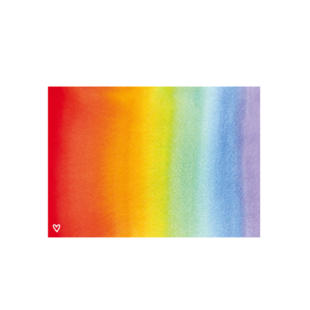 Postkaart met enveloppe  Regenboog aquarel