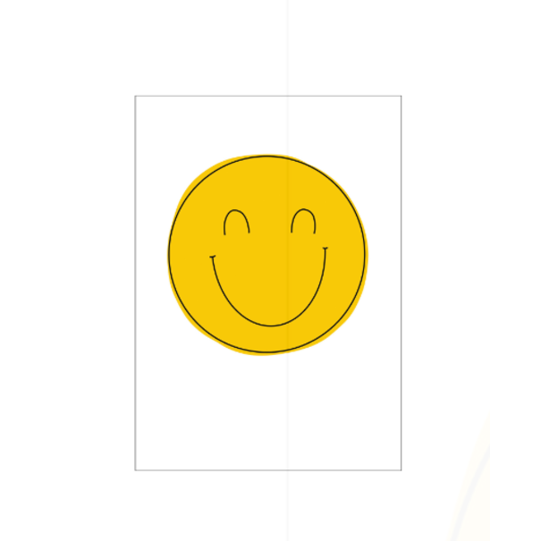 Made by e l l e n Postkaart met enveloppe  smiley geel