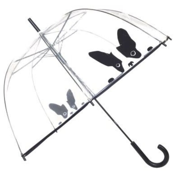 Paraplu hond - transparant - zwart