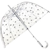 Paraplu stippen - transparant - zilver