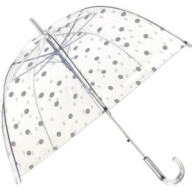 Paraplu stippen - transparant - zilver