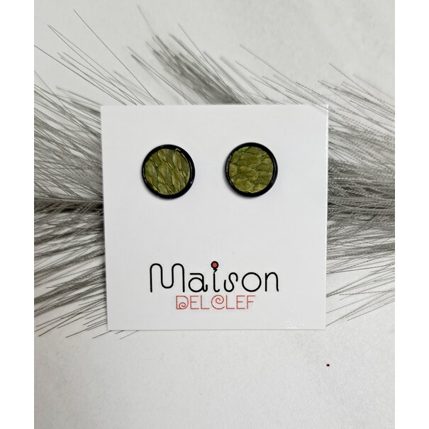 Maison Delclef ob visleder zwart groen s