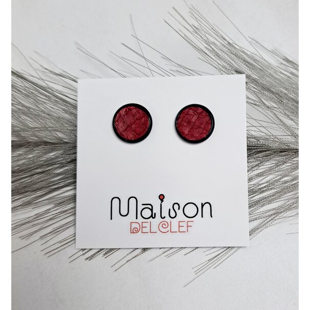 Maison Delclef ob visleder zwart   rood s
