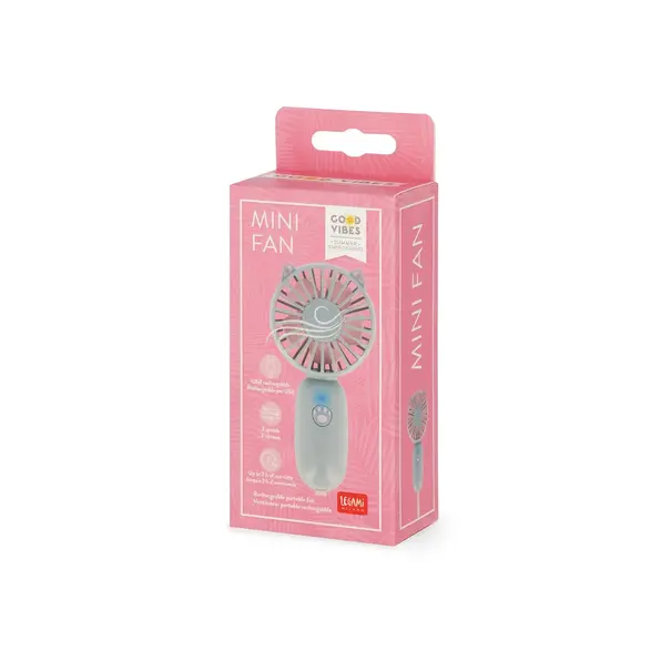 Legami RECHARGEABLE PORTABLE FAN - MINI FAN - KITTY