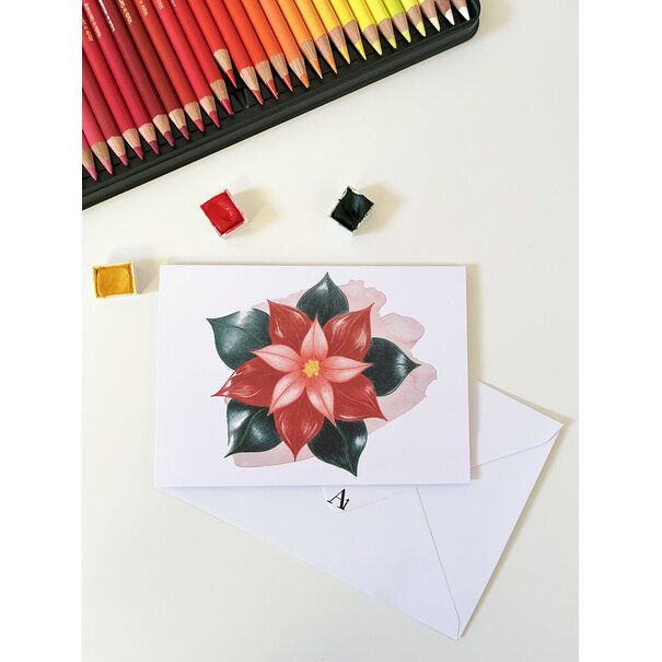 Atelier Illustré Poinsettia - A6 - dubbele kaart