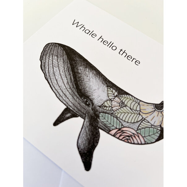 Atelier Illustré Whale hello there - A6 - enkele kaart