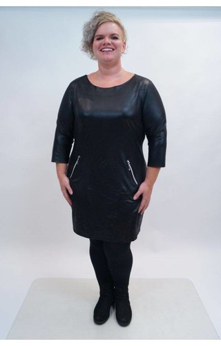 Magna Magna Jurk (M-C6038 lederlook zwart) Magna Magna Jurk (M-C6038 lederlook zwart)