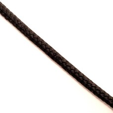 Touw polyester 8 mm met kern zwart (p/m)