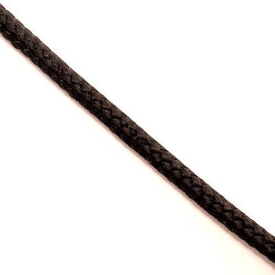Touw polyester 8 mm met kern zwart (p/m)