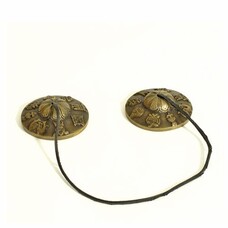 Tingsha's met gelukssymbolen Ø 7,5 - 8 cm, India