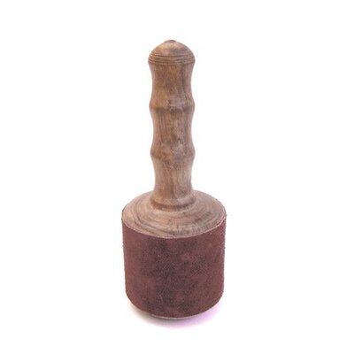 Klankschaalklopper/strijker met suede Ø 7 cm lengte 21 cm