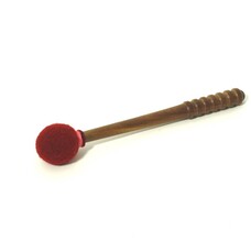 Klankschaalklopper 7,5 x 38 cm, bol met vilt bekleed