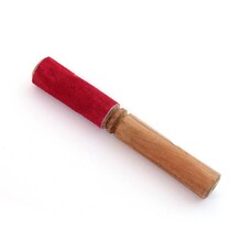 Klankschaalklopper/strijker met suède Ø 2,7 cm, lengte 19 cm