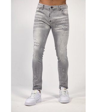 Uniplay Slim Fit Destroyed Spijkerbroek Grijs | Gratis Verzending - Crivaldi