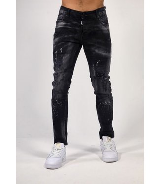 Uniplay Slim Fit Destroyed Spijkerbroek Zwart | Gratis Verzending - Crivaldi